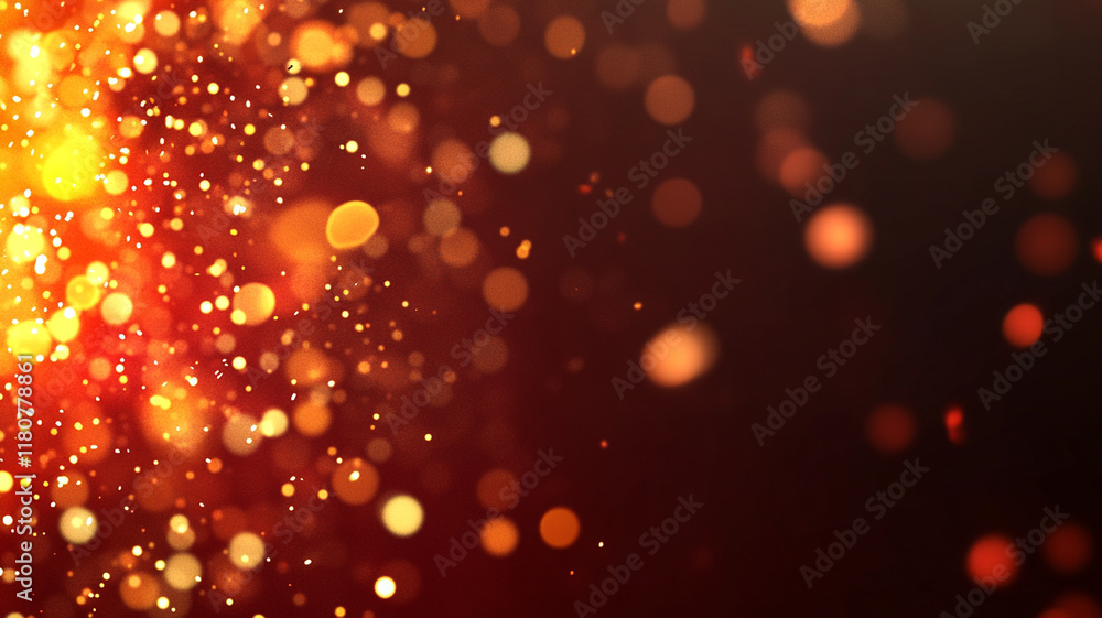 Orange glowing ember sparkle light effect with bokeh gradient background against black for abstract digital wallpaper Orange glowing ember sparkle light effect with bokeh gradient background against black for abstract digital wallpaper