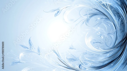 Wallpaper Mural Abstract Blue Swirling Floral Design Background Torontodigital.ca