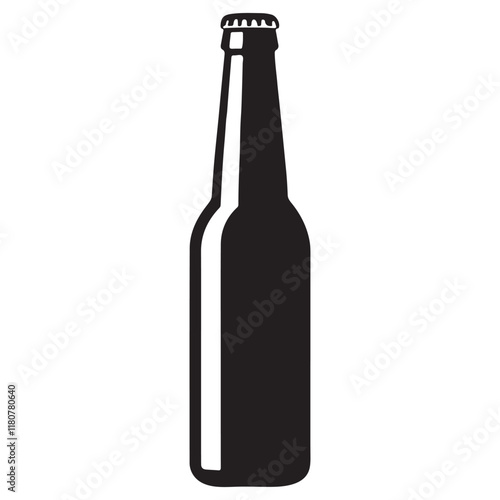 Beer Bottle Silhouette Vector Image a Classic Beverage Illustration