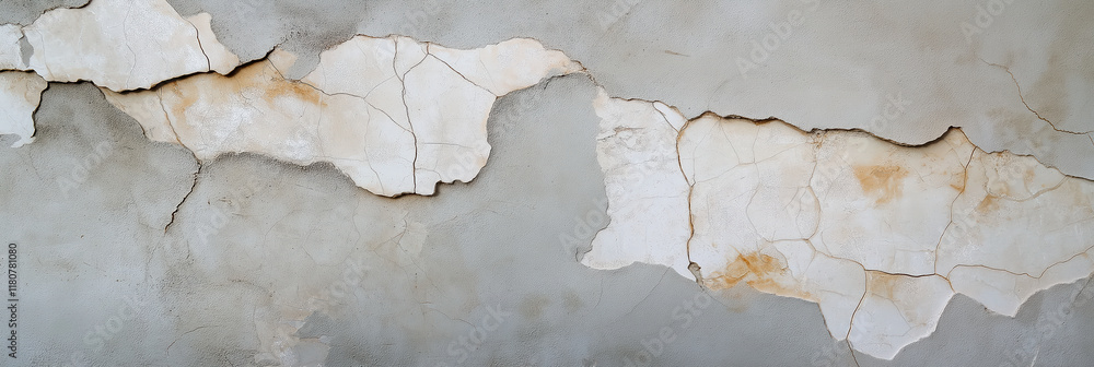 Obraz premium Weathered cracked wall texture background in neutral earth tones