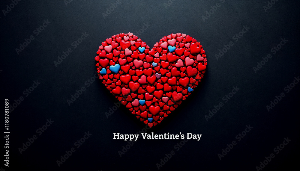 Red and Blue Heart Shape Design for Happy Valentine's Day Red and Blue Heart Shape Design for Happy Valentine's Day