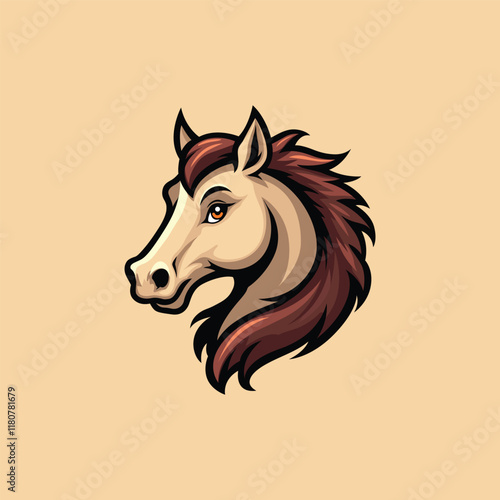 Horse head mascot logo design vector template. Head of a horse