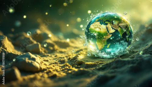 Earth's Embrace: A World of Water and Sand