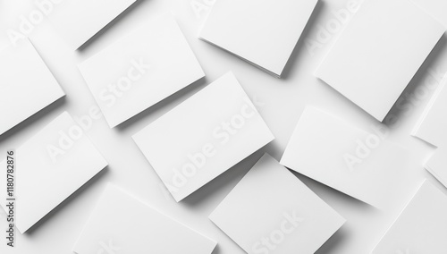 Wallpaper Mural Blank White Business Cards Mockup: Clean Minimalist Design Template for Branding Torontodigital.ca