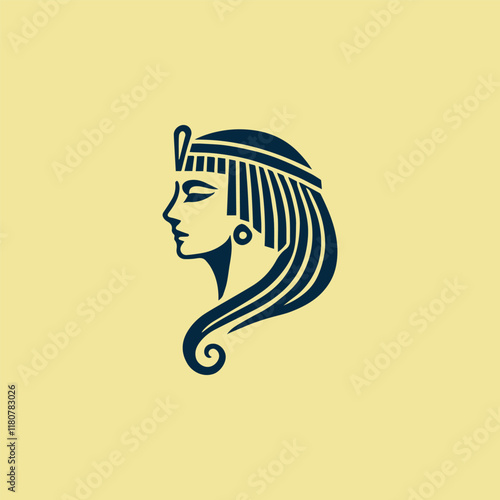 Elegant cleopatra lady logo