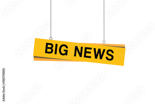 Big news banner hanging style vector. flat template design template.