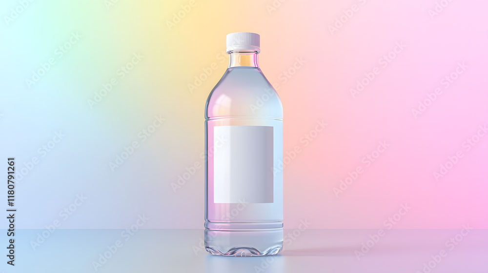 Refreshing clear water bottle minimalist design studio setting soft lighting modern aesthetic for hydration enthusiasts Refreshing clear water bottle minimalist design studio setting soft lighting modern aesthetic for hydration enthusiasts