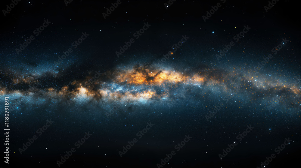 Stunning panoramic view of the Milky Way galaxy with a sea of stars on a clear night sky Stunning panoramic view of the Milky Way galaxy with a sea of stars on a clear night sky