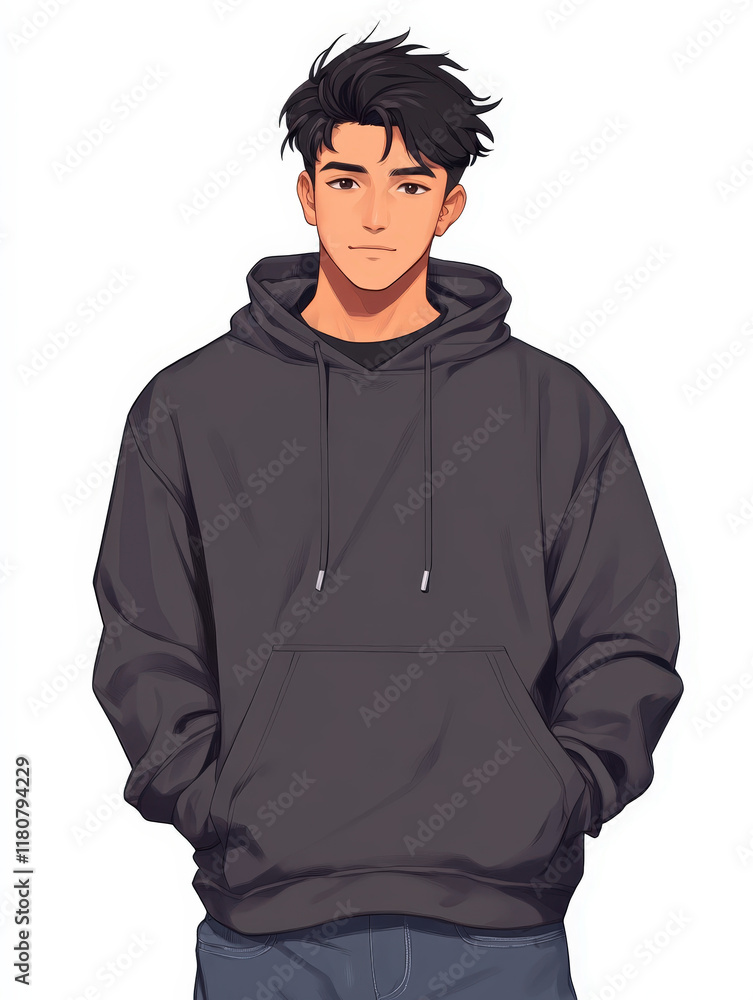 Portrait of a Young Male Moroccan Student Wearing a Hoodie, Representing High School Experience and Youthful Lifestyle in Modern Society Portrait of a Young Male Moroccan Student Wearing a Hoodie, Representing High School Experience and Youthful Lifestyle in Modern Society