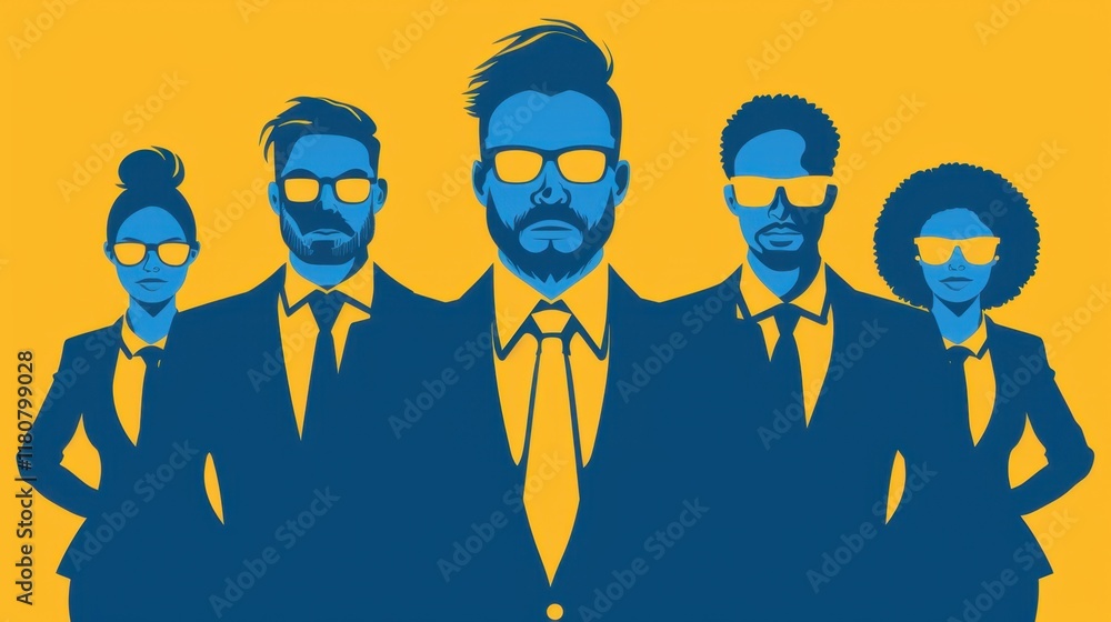 Naklejka premium Confident Leader: A poised leader, their decisive actions and clear communication inspire confidence, motivating others to achieve collective success and growth. 