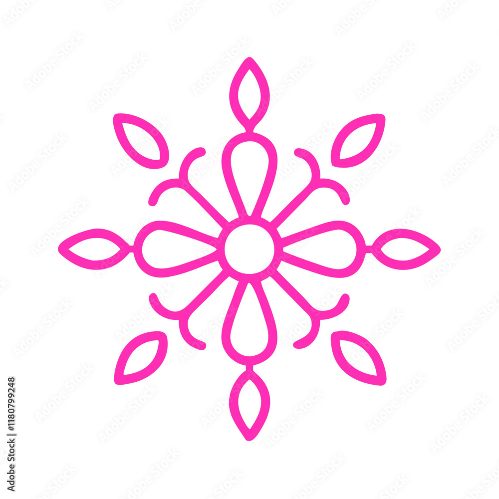 Elegant Floral Geometric Line Art Design Elegant Floral Geometric Line Art Design