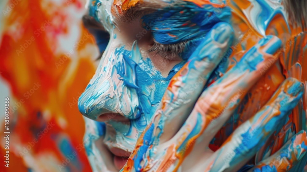 Artistic Soul: A painter, hands stained with hues of color, deep in thought, channels their artistic vision into a vivid masterpiece that comes alive on the canvas.
Artistic Soul: A painter, hands stained with hues of color, deep in thought, channels their artistic vision into a vivid masterpiece that comes alive on the canvas.