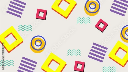 Wallpaper Mural colorful and geometric shapes and patterns creating a dynamic and engaging visual aesthetic full of energy and creativity seamless 4k video background motion pop art design Torontodigital.ca