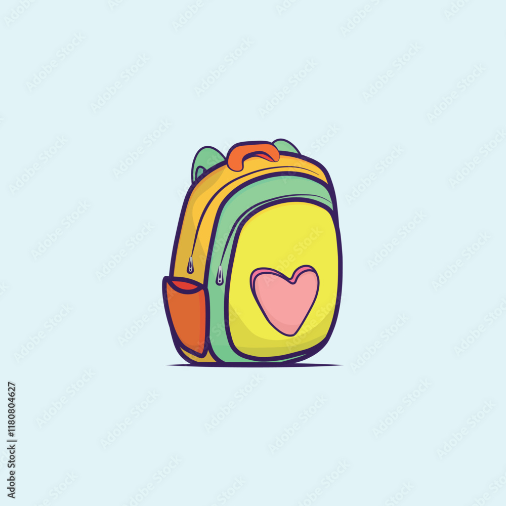 School Bag, Kids School Bag, Cute School bag isometric, colorful backpack. School Bag, Kids School Bag, Cute School bag isometric, colorful backpack.