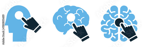 Mind Manipulation Psychology Icons Vector for mental health awareness and personal development.