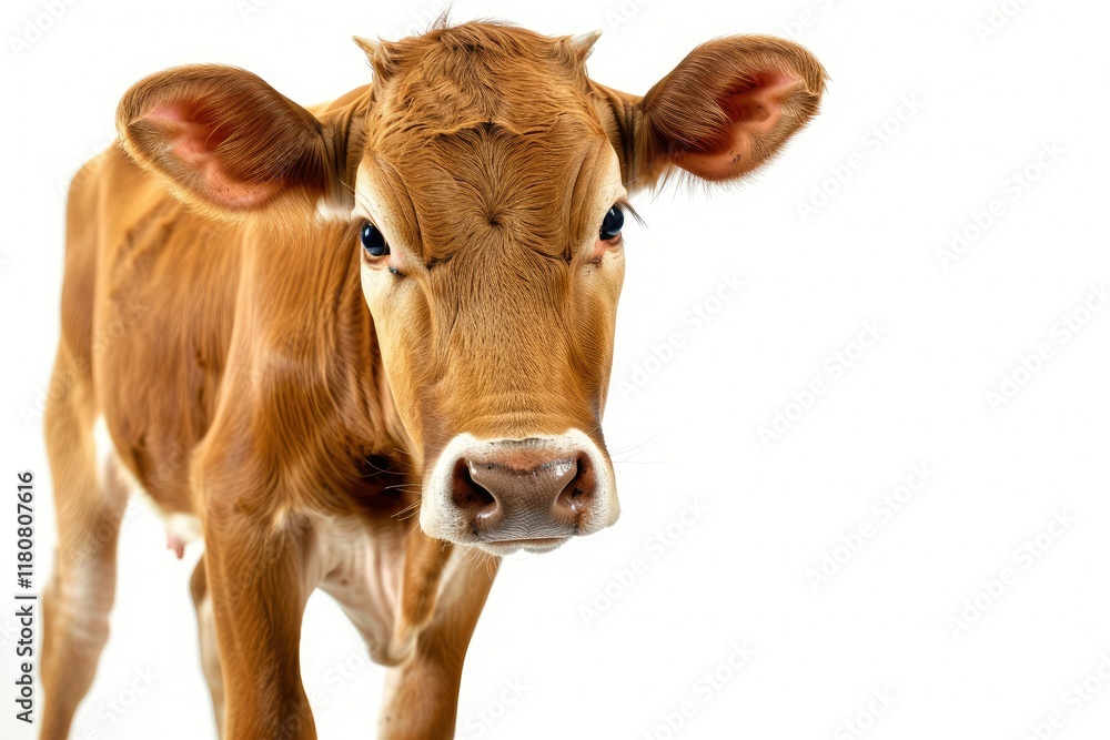 Sharp Image of Cow Isolated on White Background Sharp Image of Cow Isolated on White Background