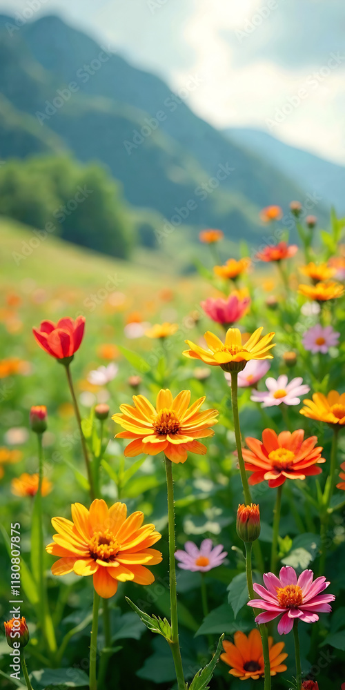 Colorful flower meadow in spring, new image Colorful flower meadow in spring, new image