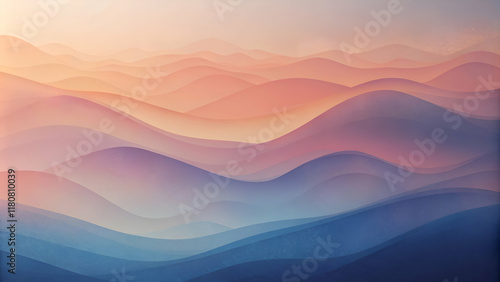 Abstract Mountain Range Sunset Landscape Art