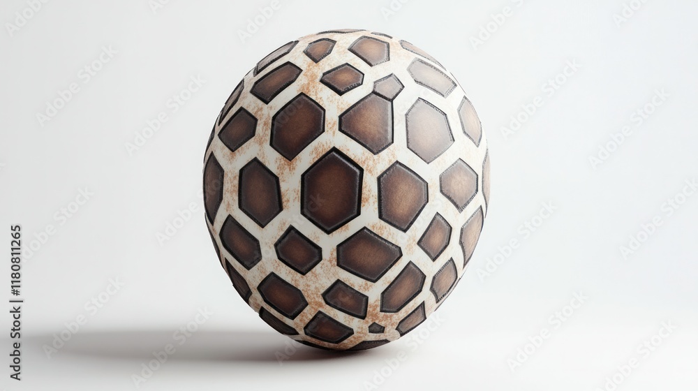 Textured 3D football with a matte finish and bold hexagonal patterns, floating on a white backdrop. Textured 3D football with a matte finish and bold hexagonal patterns, floating on a white backdrop.