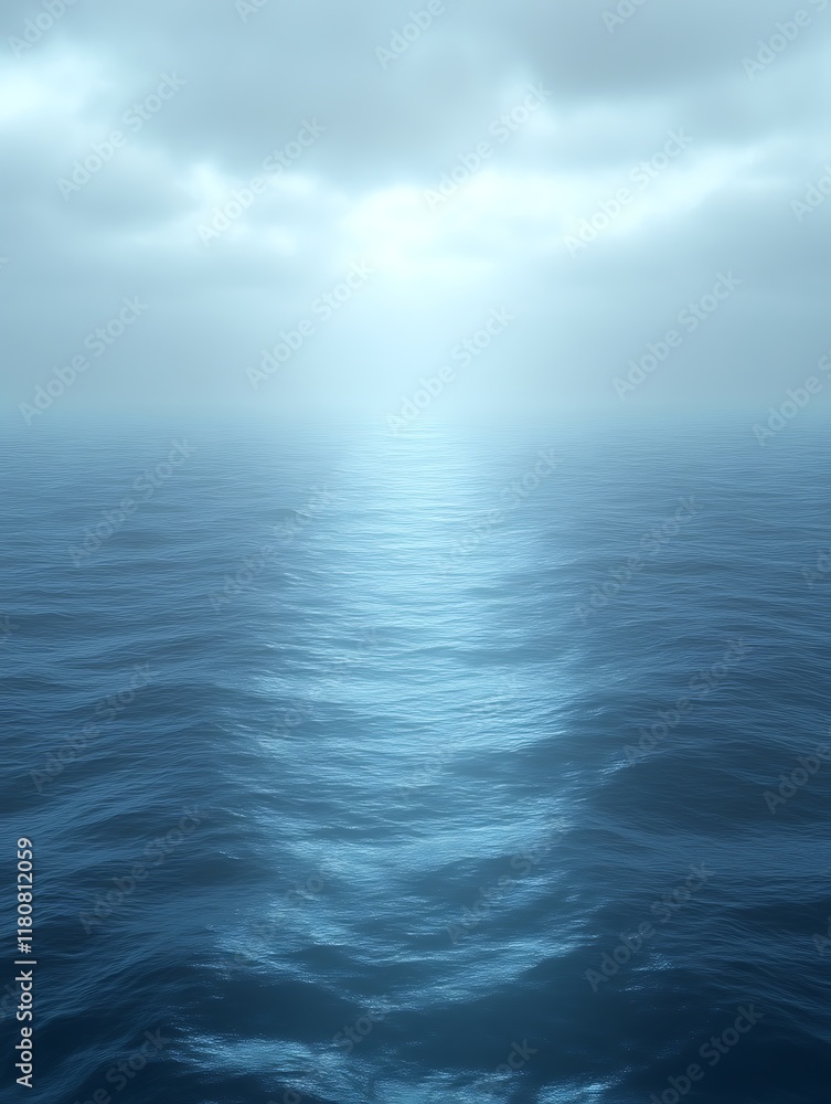 Obraz premium Serene ocean scene with soft light.