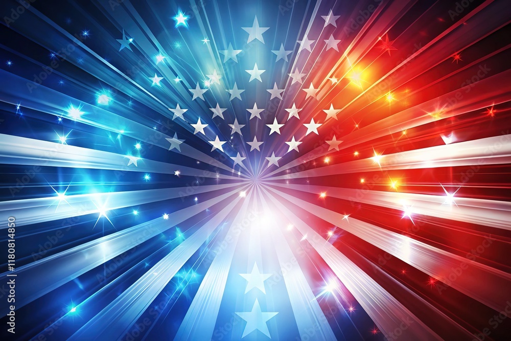 Obraz premium Abstract USA Flag Paint Splash Art