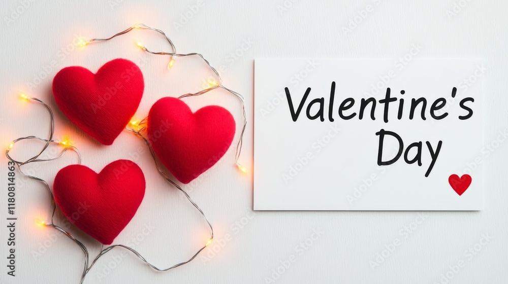 Abstract background with pink hearts and glowing lights for a Valentine's Day celebration. Written on the bottom Abstract background with pink hearts and glowing lights for a Valentine's Day celebration. Written on the bottom