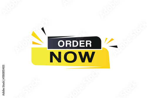 Order now banner icon, vector element modern design. announcement template.