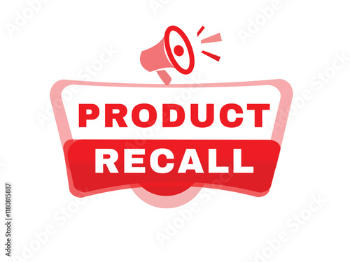Product recall vector element for modern banner or website advertising template. Poster or icon design, business.