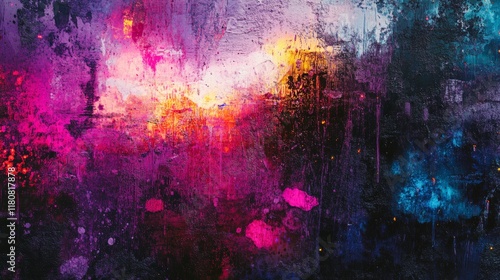 A layered graffiti composition with glowing gradients, metallic highlights, and abstract textures