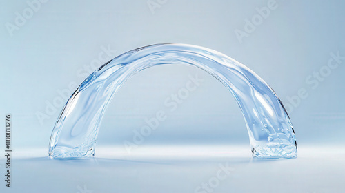 Semi-Circular Water Shield with Dynamic Flowing Design Showcasing a Stunning Clear Appearance Against a Subtle Background photo