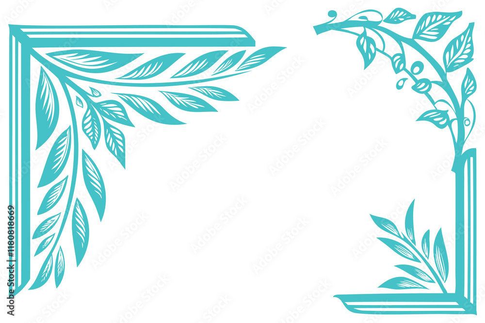 Fototapeta premium minimalist floral borders and frames for modern branding and invitations