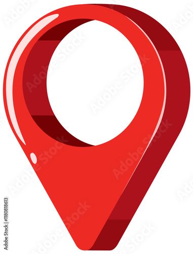 Red Location Pin Icon Illustration