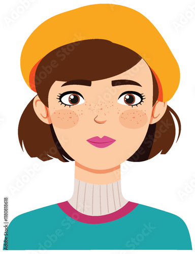 Young Woman in Yellow Beret