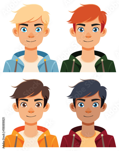 Diverse Cartoon Male Characters