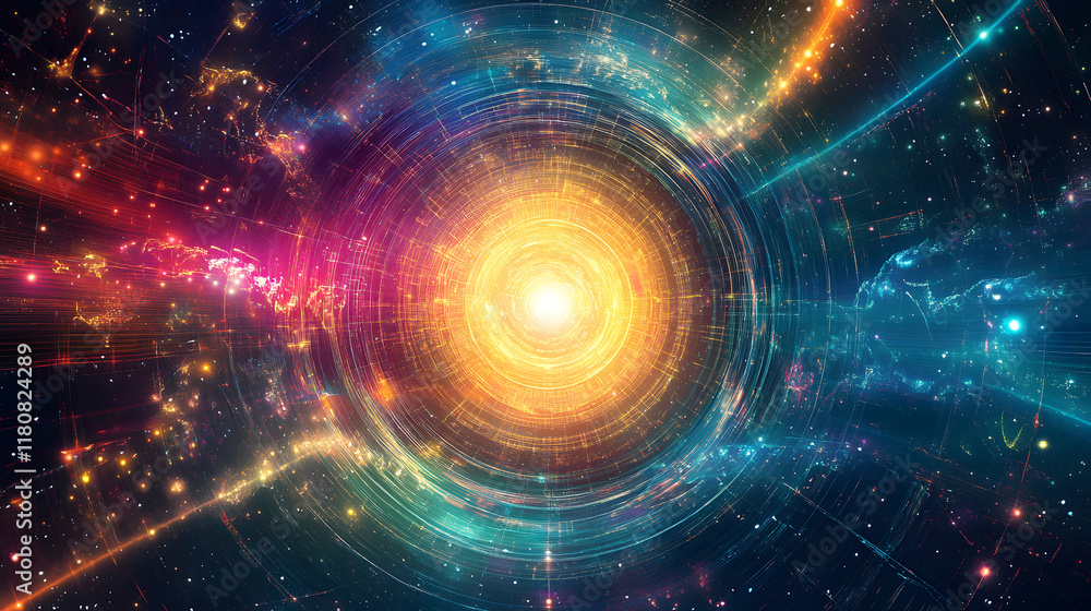 Obraz premium Colorful sound wave. Voice, audio energy concept, background 