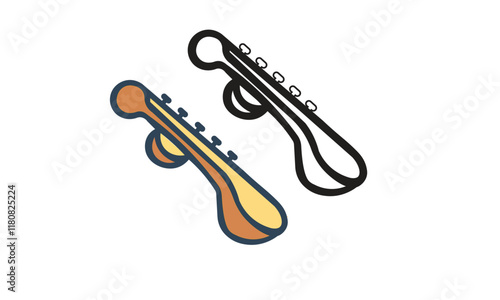 Indian Saraswati Puja festival icon design vector