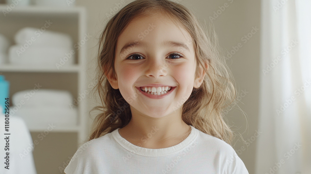 A Charming Young Girl with a Bright Smile, Radiating Joy and Happiness in a Well-Lit Indoor Space, Perfect for Family or Child-Themed Projects A Charming Young Girl with a Bright Smile, Radiating Joy and Happiness in a Well-Lit Indoor Space, Perfect for Family or Child-Themed Projects