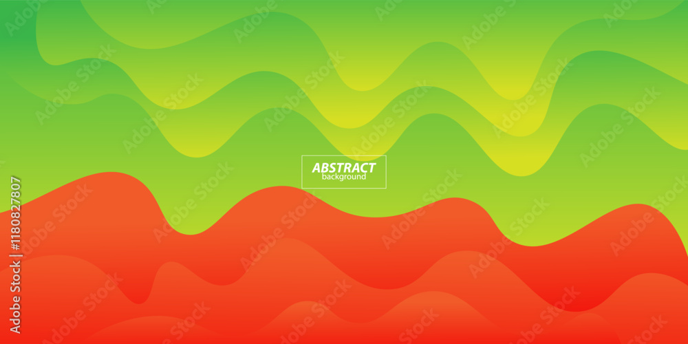 Fototapeta premium Green and orange gradient wave dynamic abstract background with wave shape. Simple style background with fresh and colorful creative elements. Vector Eps10