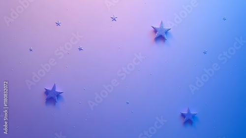 Glittering Stars on a Purple Gradient Background