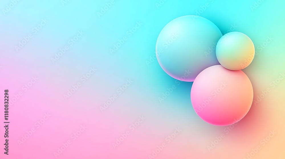 Pastel Spheres on Gradient Background Abstract Design Pastel Spheres on Gradient Background Abstract Design