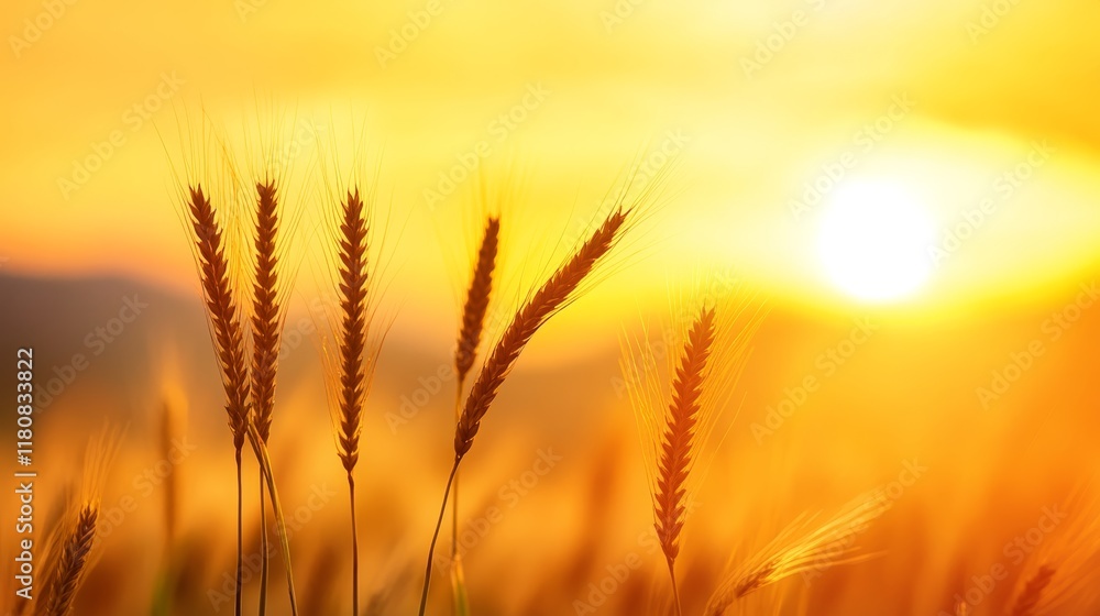 A serene sunset over a golden wheat field, capturing nature's beauty and tranquility. A serene sunset over a golden wheat field, capturing nature's beauty and tranquility.