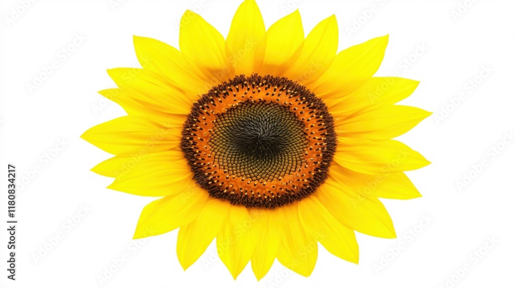 Bright and Vibrant Sunflower Bloom with Radiant Yellow Petals and Dark Center Bright and Vibrant Sunflower Bloom with Radiant Yellow Petals and Dark Center