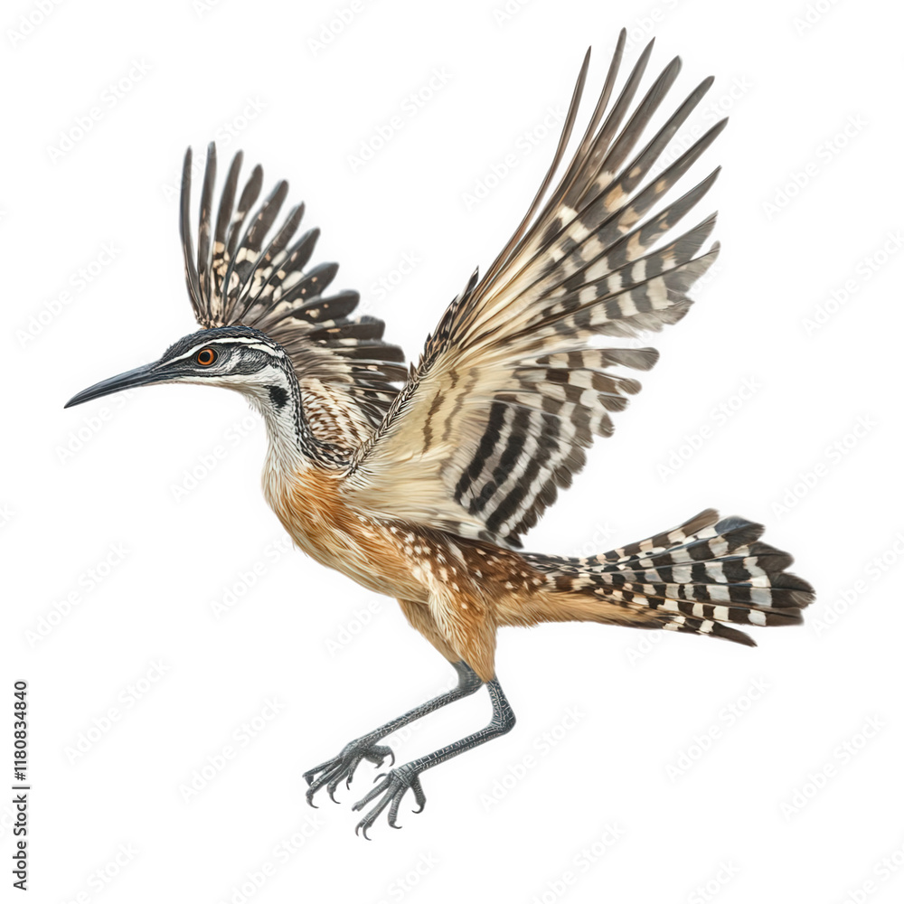 Obraz premium a detailed illustration of a bird in flight. showcasing its vibrant plumage and distinctive wing structure the bird is captured mid-action. emphasizing its graceful movement and natural beauty this ar
