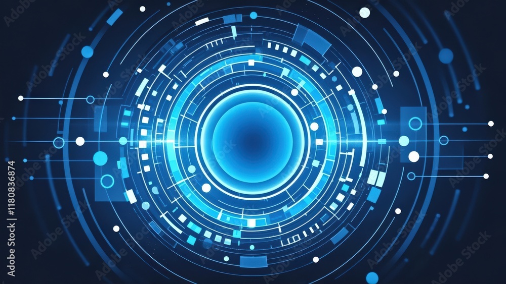 Blue circular technology background image with a sense of technology Blue circular technology background image with a sense of technology