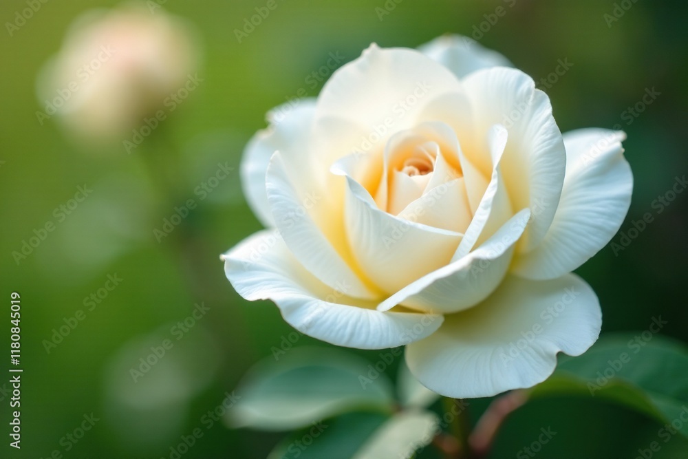 Soft focused petals of white rose in shallow depth of field, blossoms, bloom Soft focused petals of white rose in shallow depth of field, blossoms, bloom