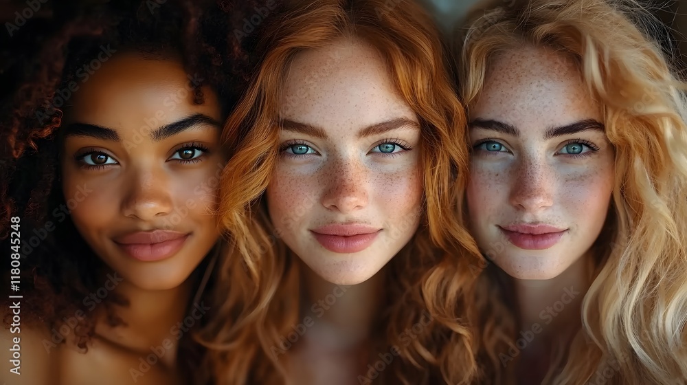 Multicultural group of women embracing each other warmly in a cozy indoor space, highlighting unity and love Multicultural group of women embracing each other warmly in a cozy indoor space, highlighting unity and love