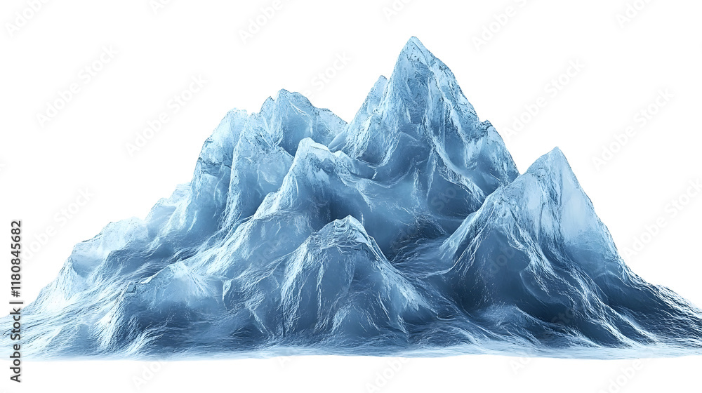 Fototapeta premium frozen ice mountain on transparent background