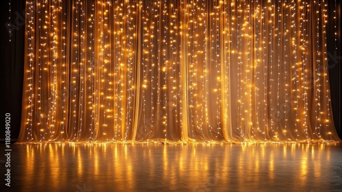Golden Lights Curtain Backdrop: Festive, Warm, and Elegant
