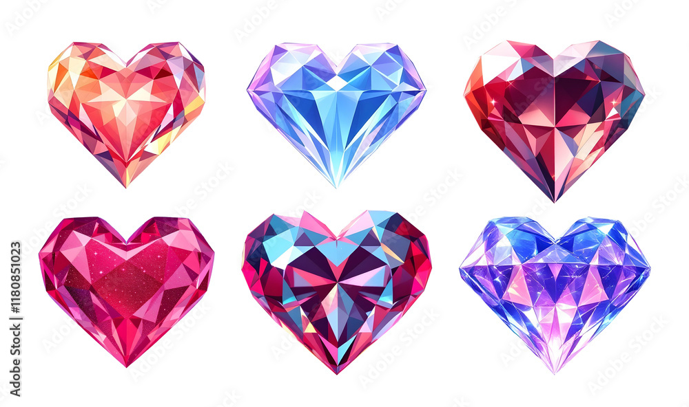 set of blue and red heart gemstones, heart shaped diamond red and blue tone galaxy gem set of blue and red heart gemstones, heart shaped diamond red and blue tone galaxy gem