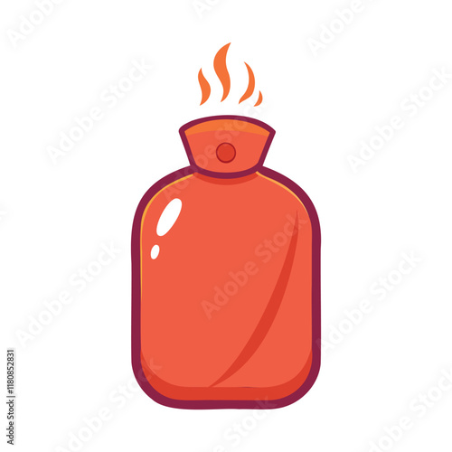 silhouette and vector illustration of a classic hot water bottle